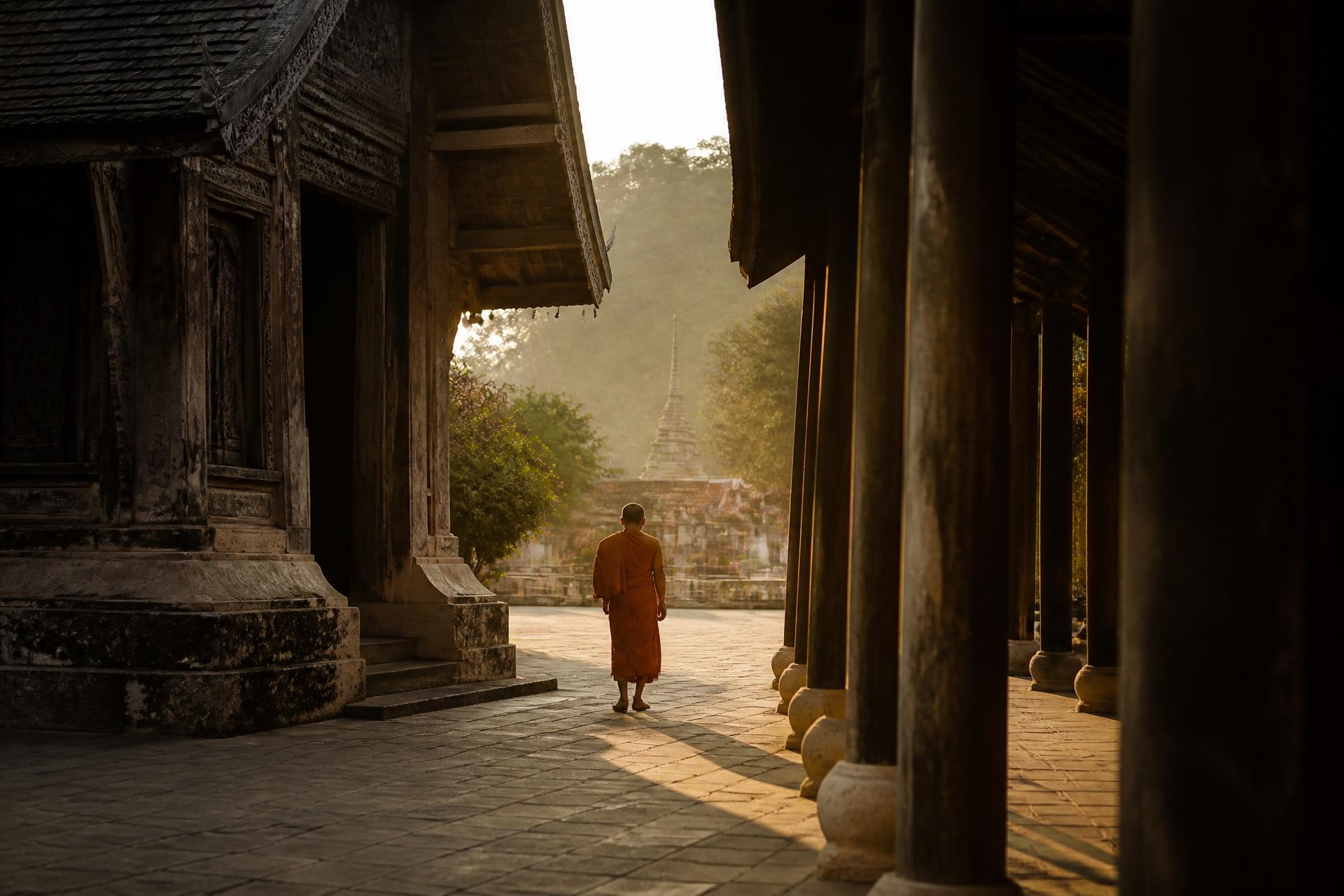 Warm morning light across an old city street